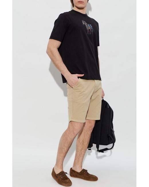 Paul Smith Black T-Shirt With Printed Logo for men
