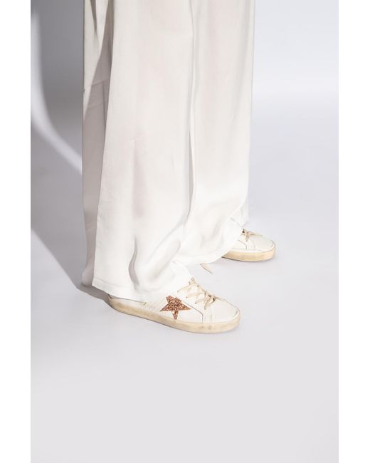 Golden Goose Deluxe Brand White 'super Star Classic With List' Sneakers,