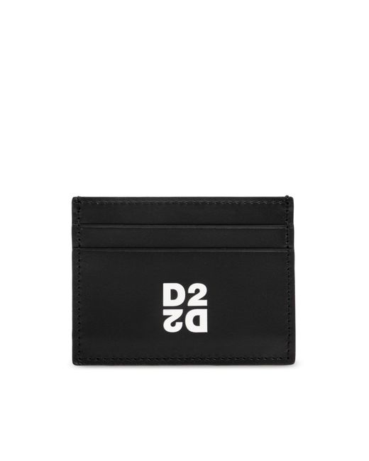 DSquared² Black Set: Cardholder, Keyring for men