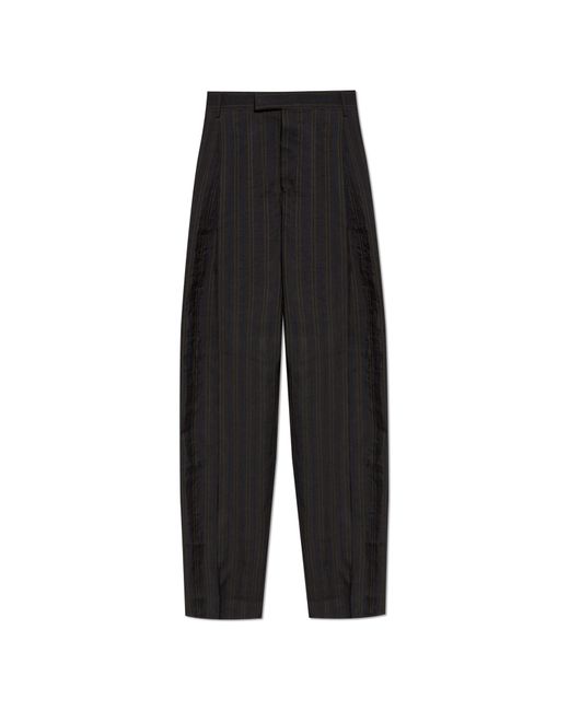 Ferragamo Black Striped Pattern Trousers for men