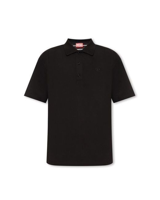 DIESEL Black T-vort-megoval-d Polo Shirt With Logo for men