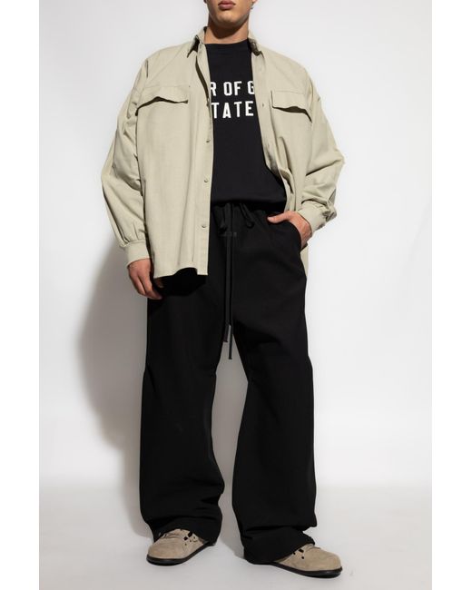 Fear Of God Black Sweatshirt With Embroidered Logo for men