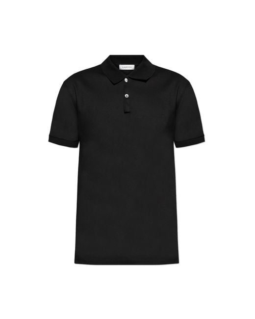 Lanvin Black Cotton Polo for men