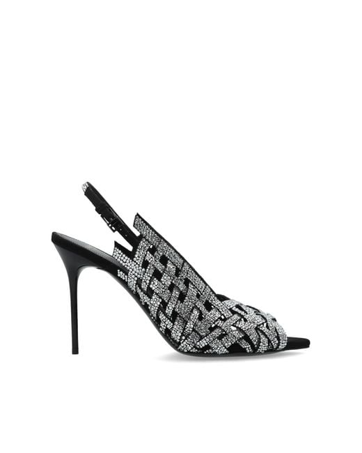 Balmain Metallic Leather Heeled Sandals
