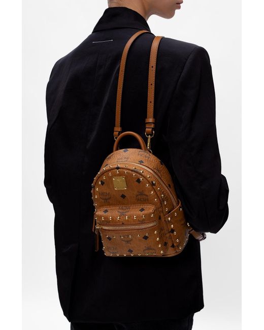 mcm logo backpack