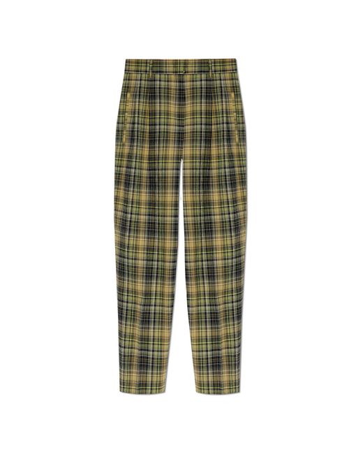 Paul Smith Green Trousers With Check Pattern