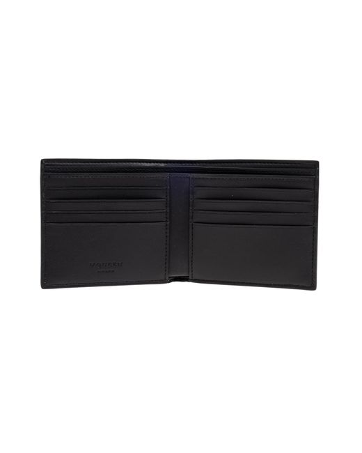 McQueen Black Leather Wallet With Printed Logo for men