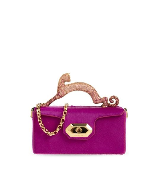 Lanvin Purple "Pencil Cat Nano" Bag
