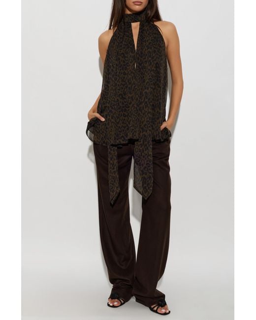 ROTATE BIRGER CHRISTENSEN Black Top With Tie Detail