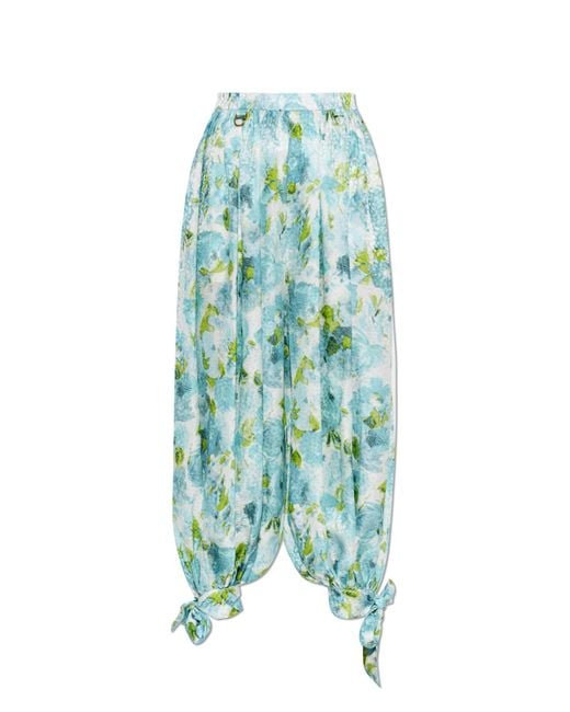 Chloé Blue Loose-Fit Silk Trousers