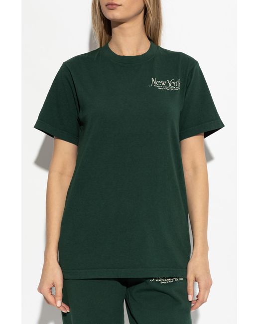 Sporty & Rich Green T-Shirt From The New York Collection
