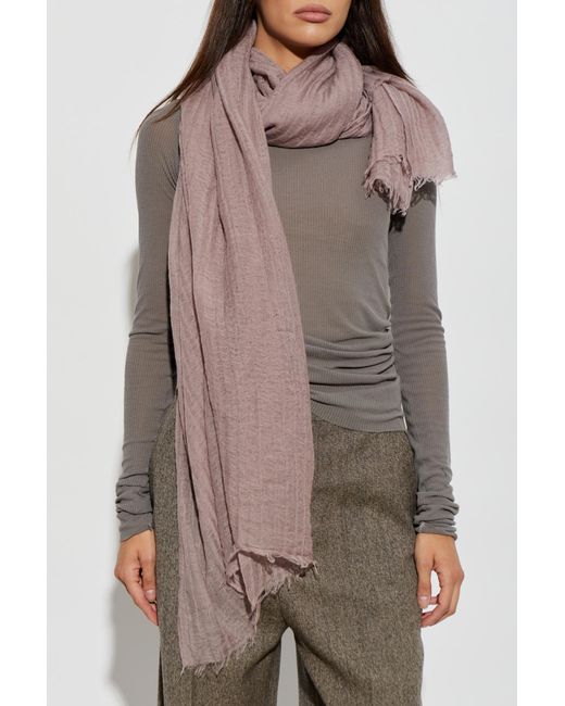 Rick Owens Brown Wool Scarf