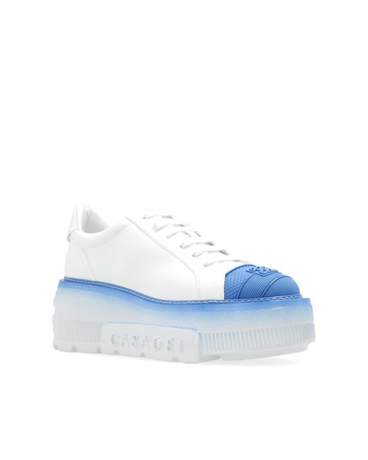 Casadei Blue 'nexus' Platform Sneakers,