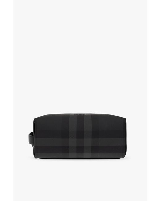 Burberry Black Checked Wash Bag