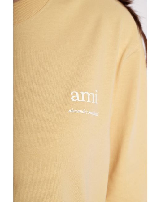 AMI Natural T-Shirt With Logo