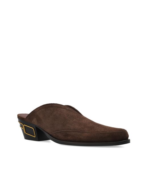 Etro Green Suede Heeled Mules