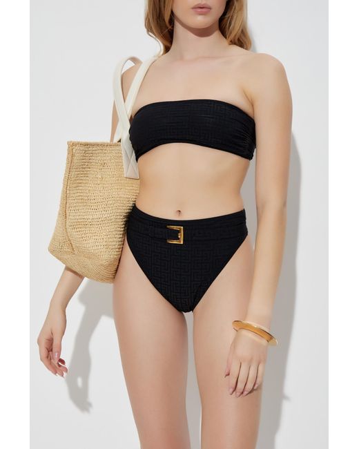 Balmain Black Two-Piece Swimsuit