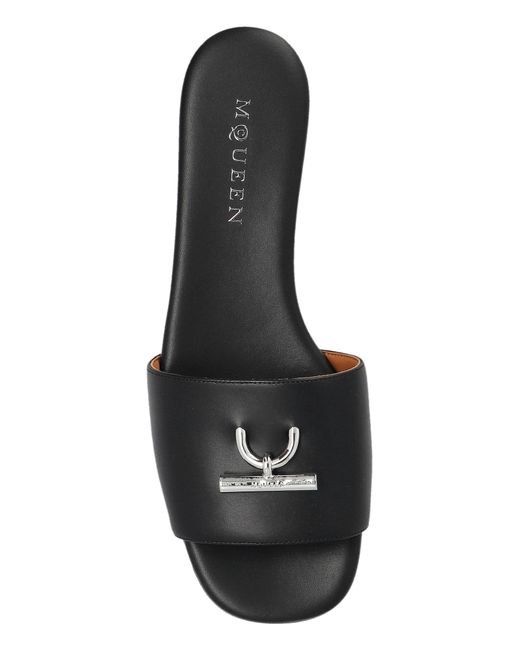 McQueen Natural Leather Slides