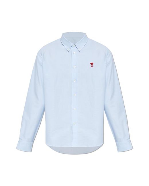 AMI Blue Shirt With Logo for men