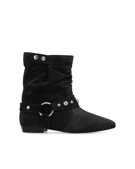 【関税&送料込】Isabel Marant Stania Ankle Boots In Suede ISABEL MARANT Stania studded suede ankle boots | NET-A-PORTER