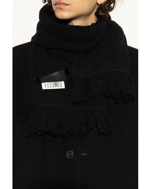 MM6 by Maison Margiela Black Scarf With Logo for men