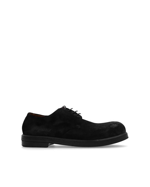 Marsèll Black Leather Shoes 'Zucca Zeppa' for men