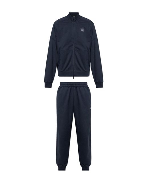 EA7 Blue Tracksuit Set: Sweatshirt And Trousers From The 'Sustainability' Collection for men