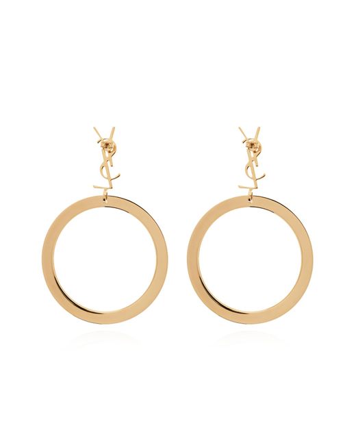 Saint Laurent Metallic Brass Earrings,