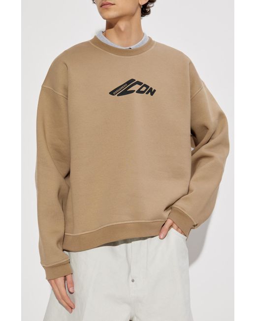 DSquared² Natural Sweatshirt With Printed Logo, for men