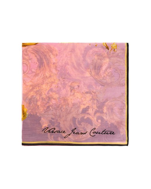 Versace Jeans Couture Pink Scarf With 'Barocco' Pattern