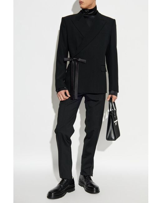 Dolce & Gabbana Black Wool Tuxedo Trousers for men