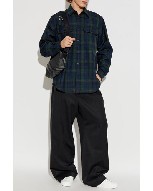 McQueen Blue Checked Pattern Shirt for men