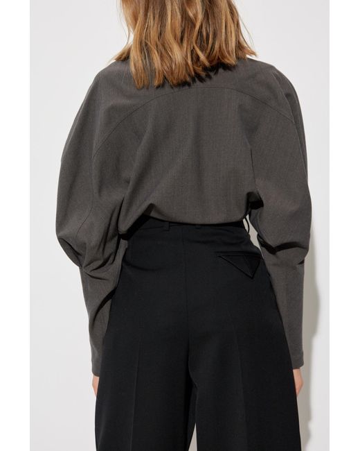 Bottega Veneta Gray Top With Asymmetrical Neckline