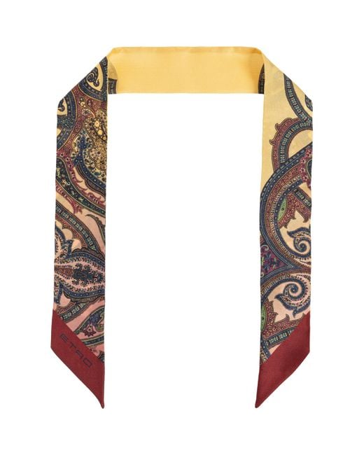 Etro White Silk Scarf