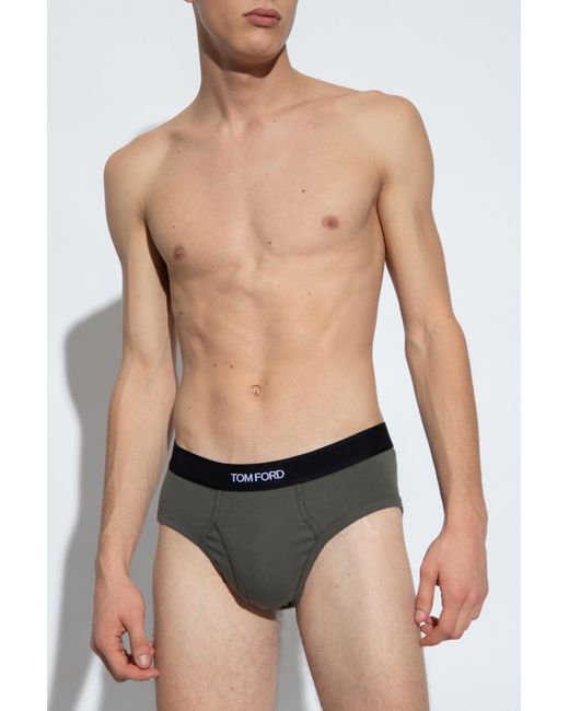 Tom Ford Black Briefs With Logo for men
