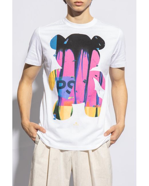 PS by Paul Smith Pink Ps Paul Smith Printed T-Shirt T-Shirt for men