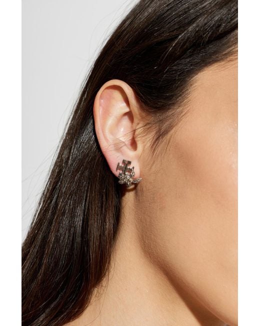 Tory Burch Metallic Asymmetrical Shape Earrings