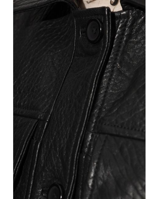 Munthe Black Leather Jacket 'Vineth'