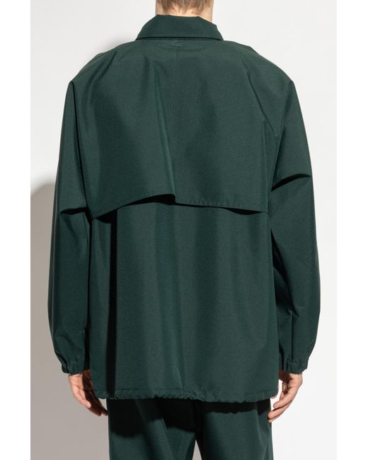 LACOSTE RUNWAY Green Jacket With Logo for men