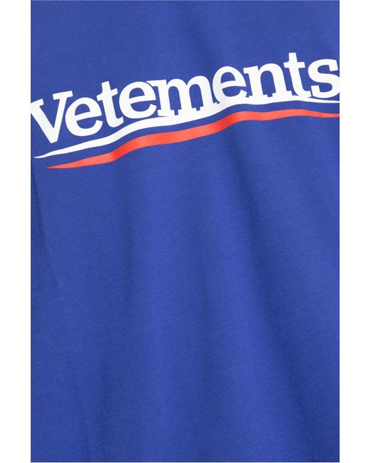 Vetements Blue T-shirt With Logo, for men