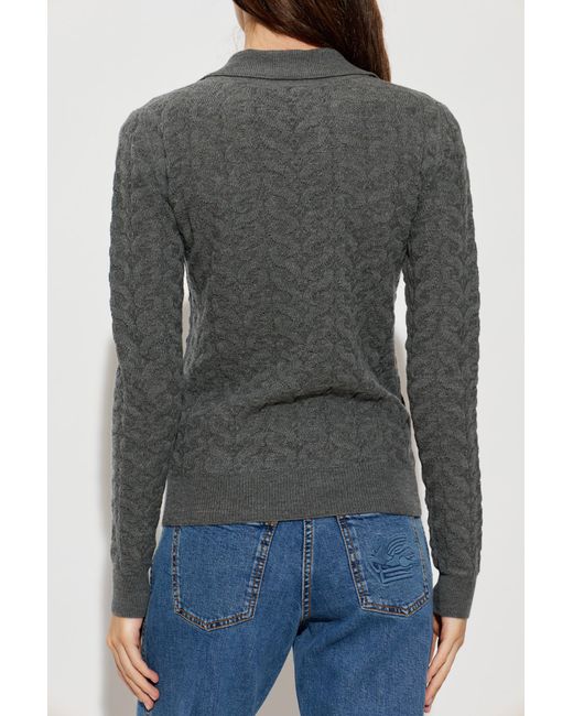 Etro Gray Wool Polo