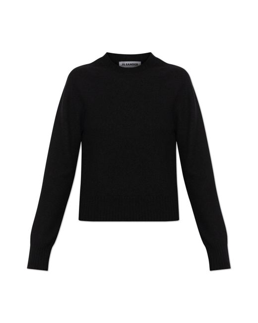 Jil Sander Black Wool Sweater With A Crew Neck