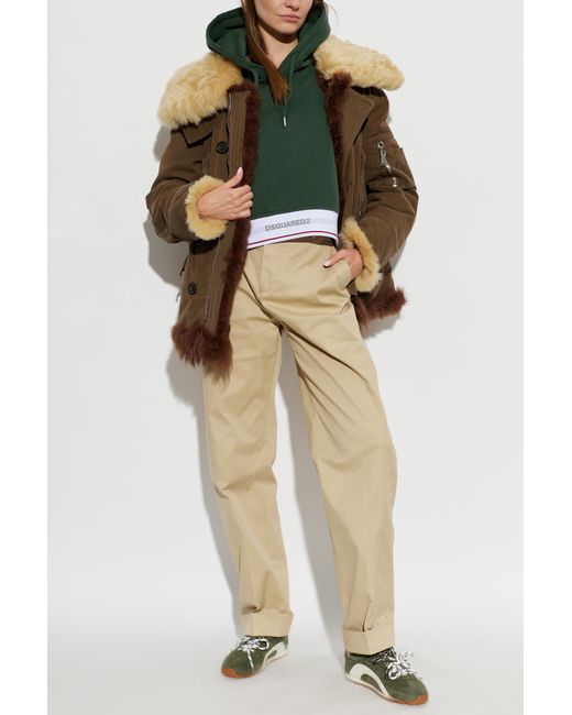 DSquared² Natural Creased Trousers