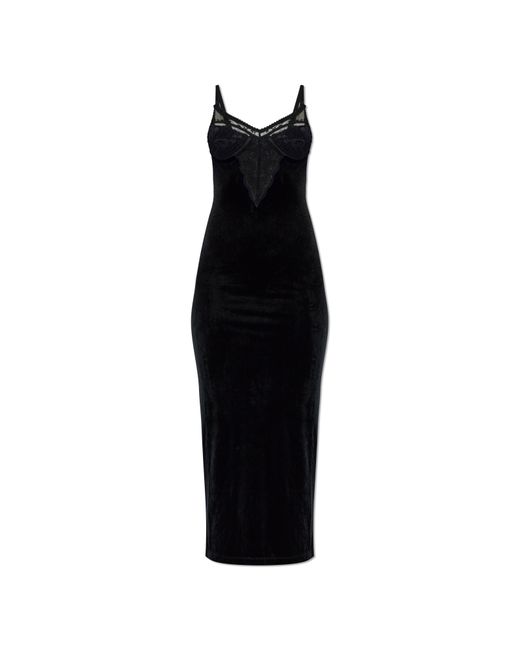 Self-Portrait Black Velvet Dress With Straps