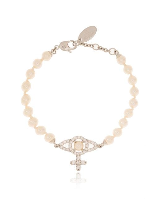 Vivienne Westwood White 'Olympia' Bracelet With Logo