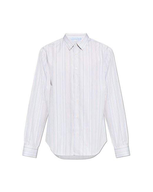 Paul Smith White Shirt With A Striped Pattern for men