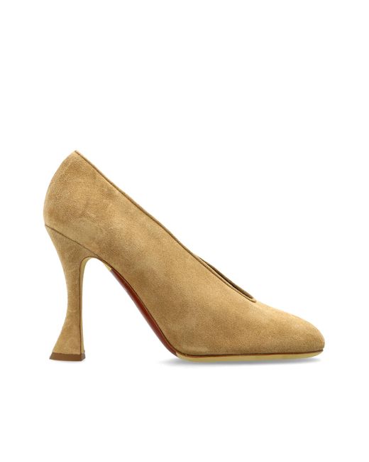 Moschino Metallic Suede Heeled Shoes
