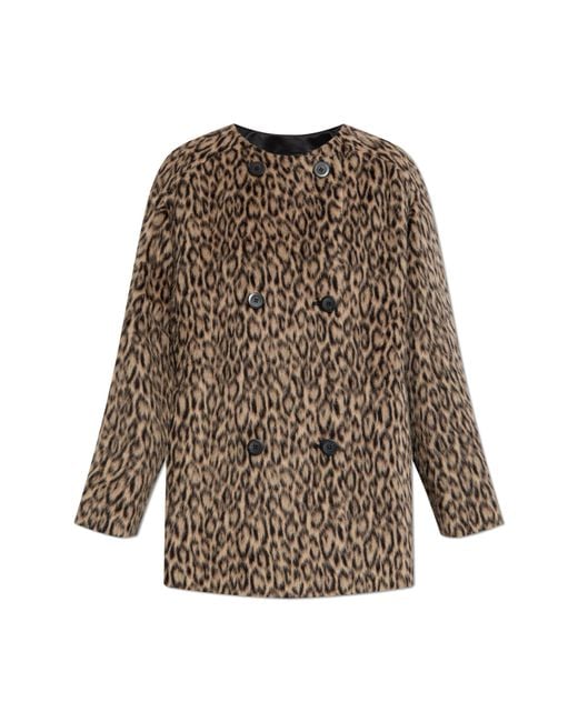 Emporio Armani Brown Short Coat With Animal Motif