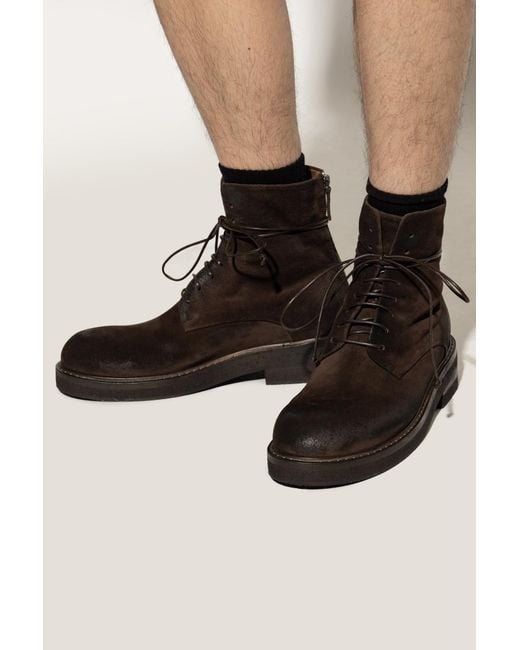 Marsèll Black Suede Ankle Boots for men