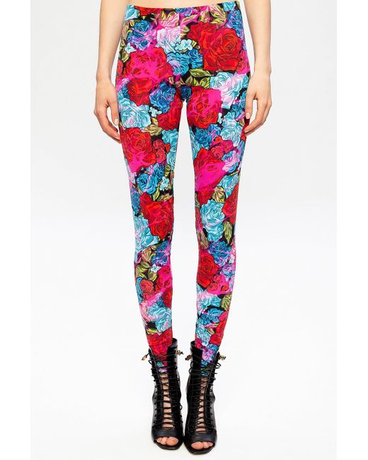 red versace leggings